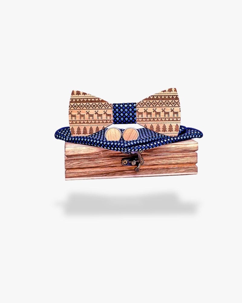 Noeud papillon en bois | Hivernal Motif 3