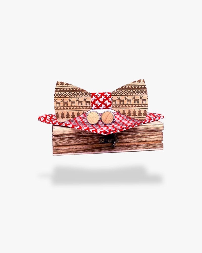 Noeud papillon en bois | Hivernal Motif 2