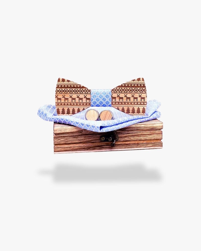 Noeud papillon en bois | Hivernal Motif 1