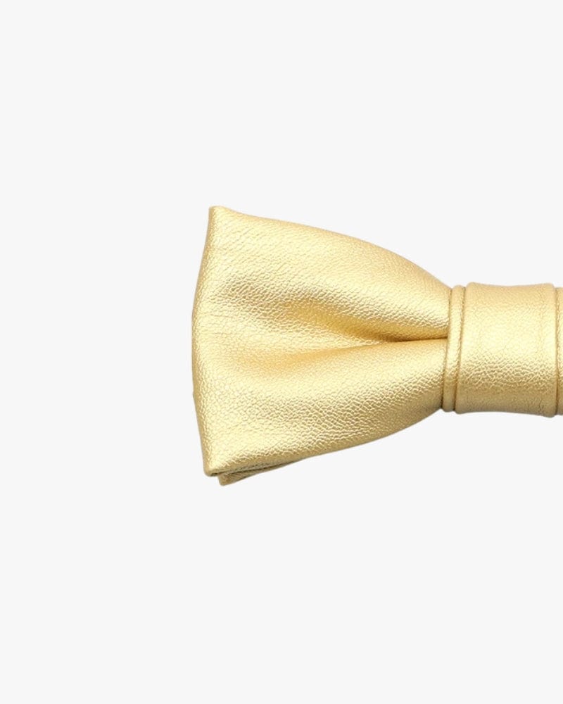 noeud papillon cuir jaune détail