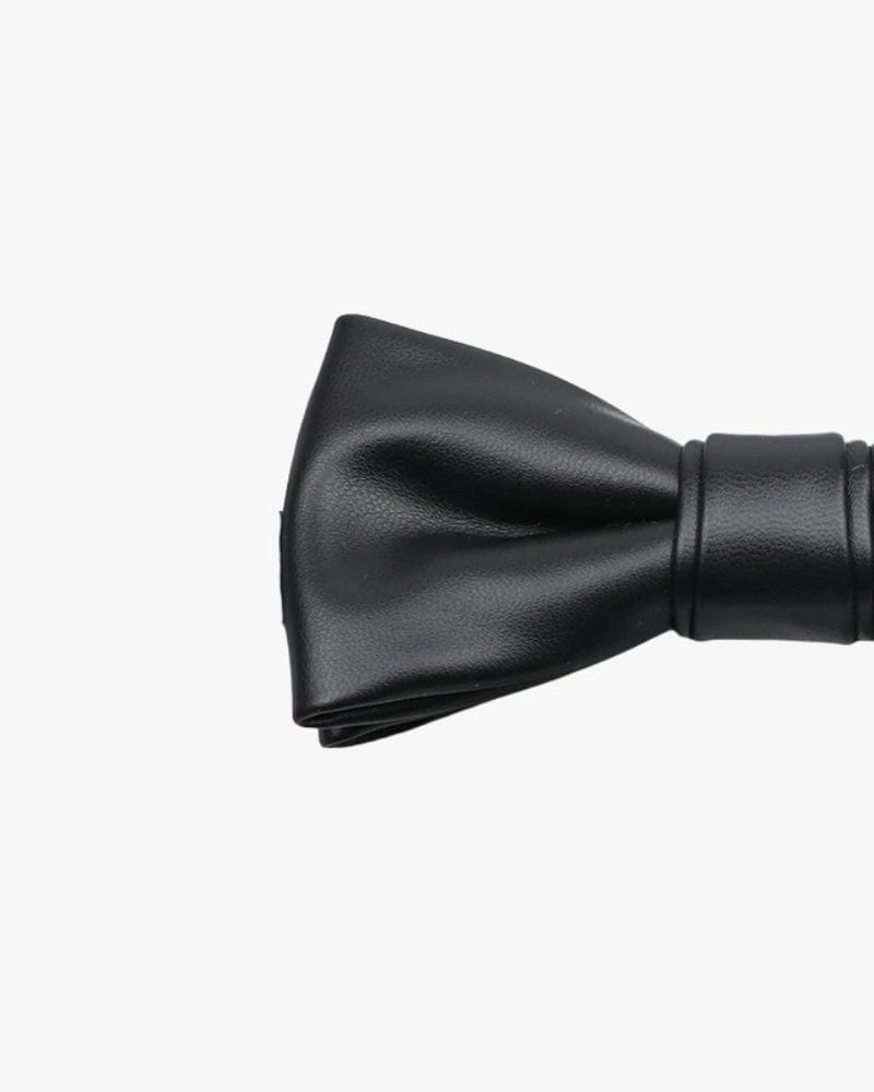 Noeud papillon en cuir | Noir Noir