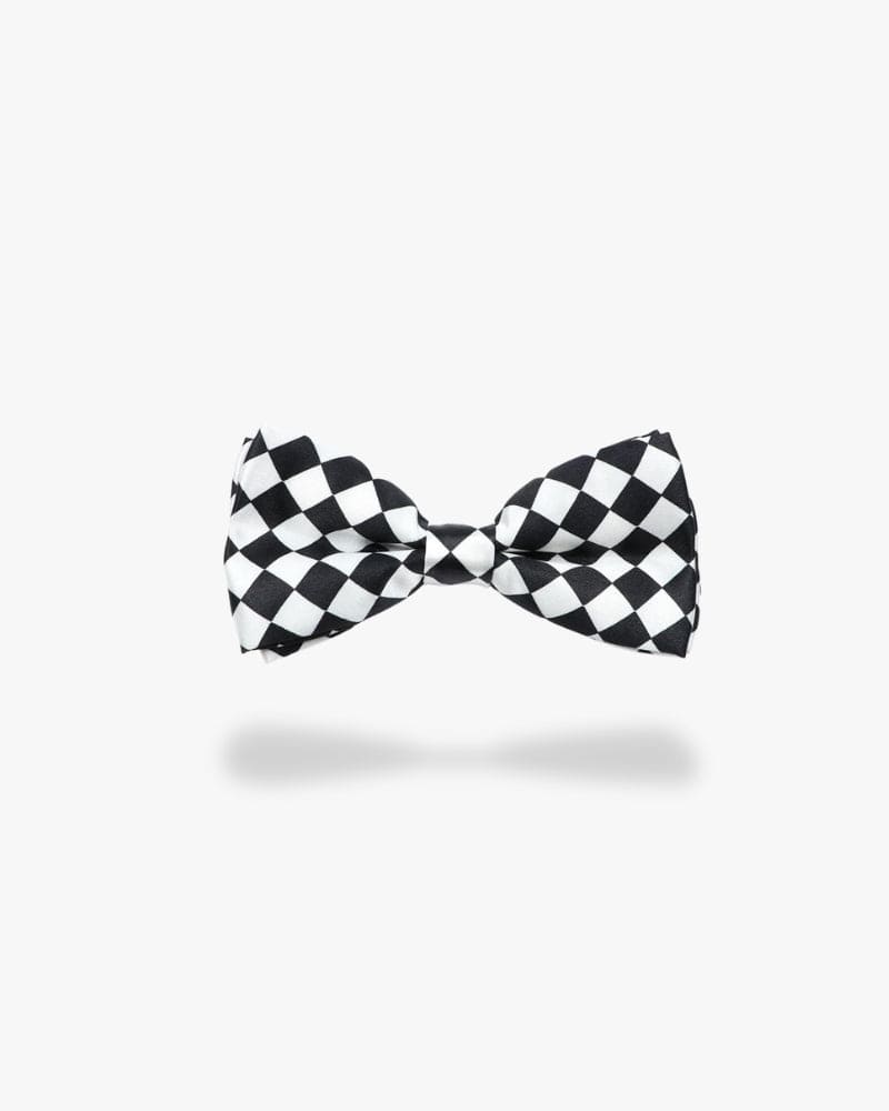 Noeud papillon | Damier noir & blanc Blanc | Noir