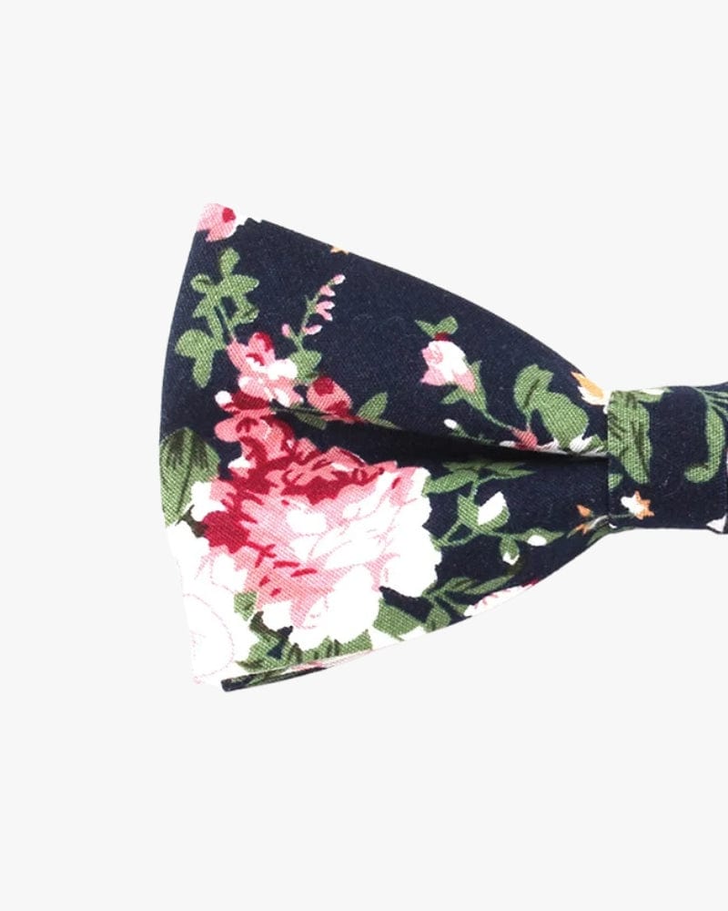 Noeud papillon fleuri | Mariage vintage Bleu marine