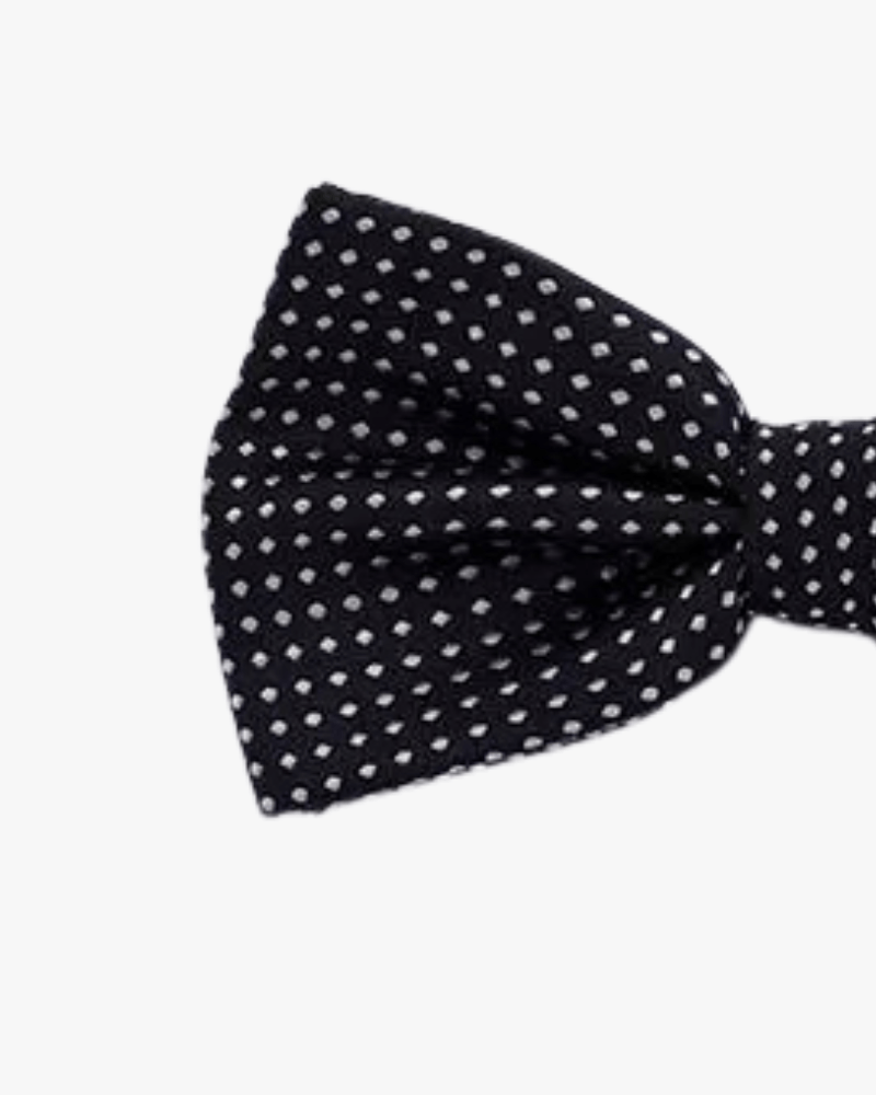 noeud papillon noir a pois blanc detail