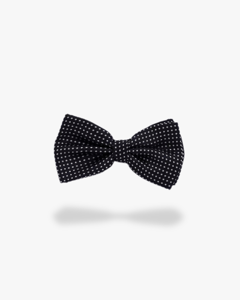 noeud papillon noir a pois blanc