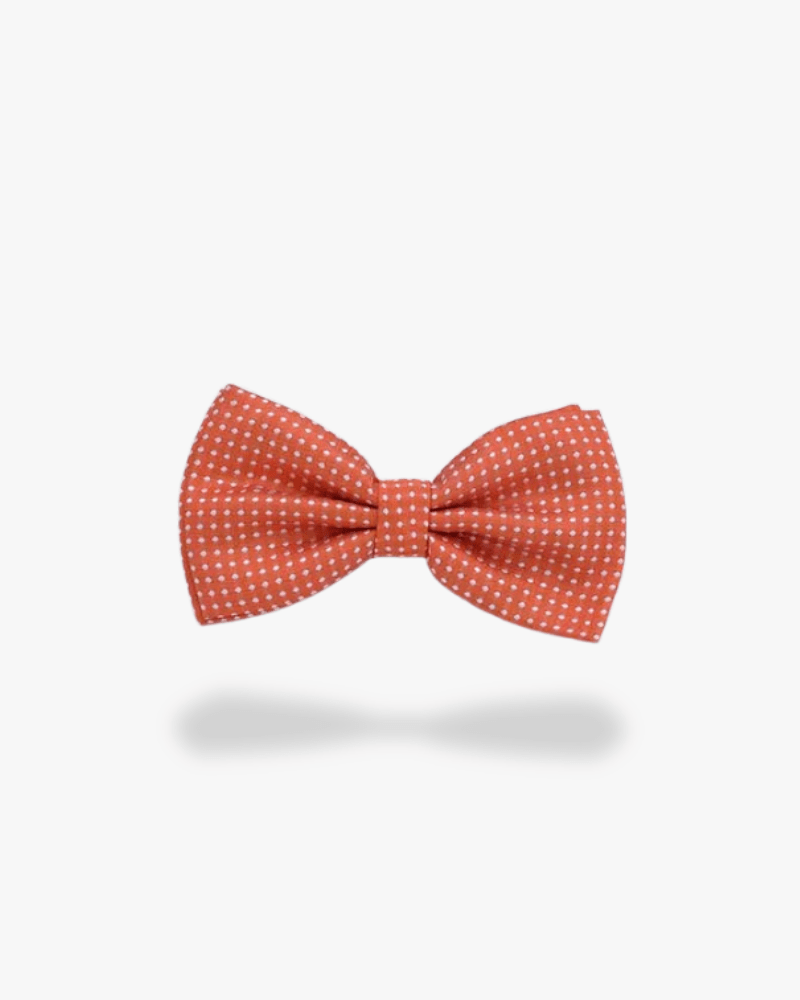 Noeud papillon orange a pois blanc