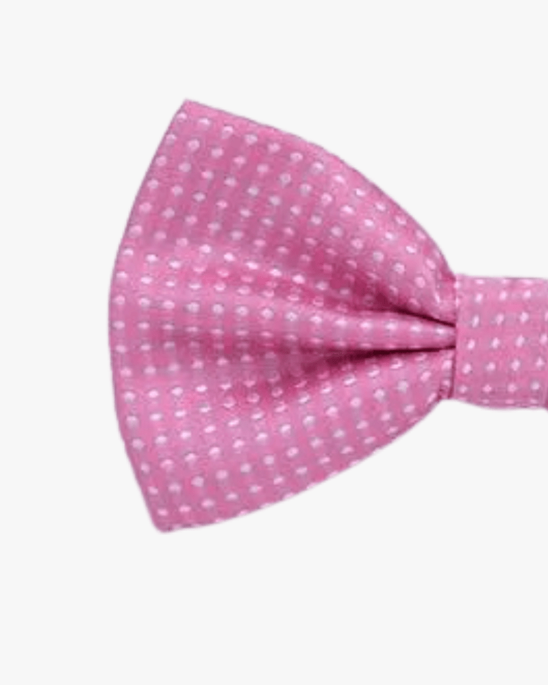 noeud papillon rose a pois blanc detail
