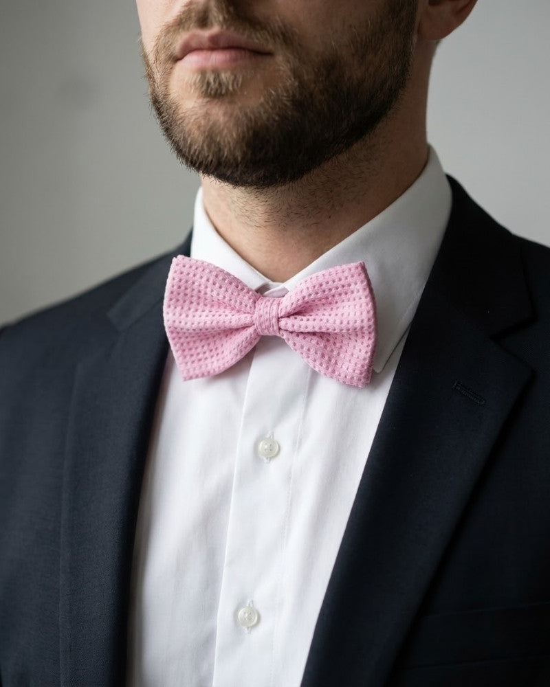 Noeud papillon rose poudré a pois homme