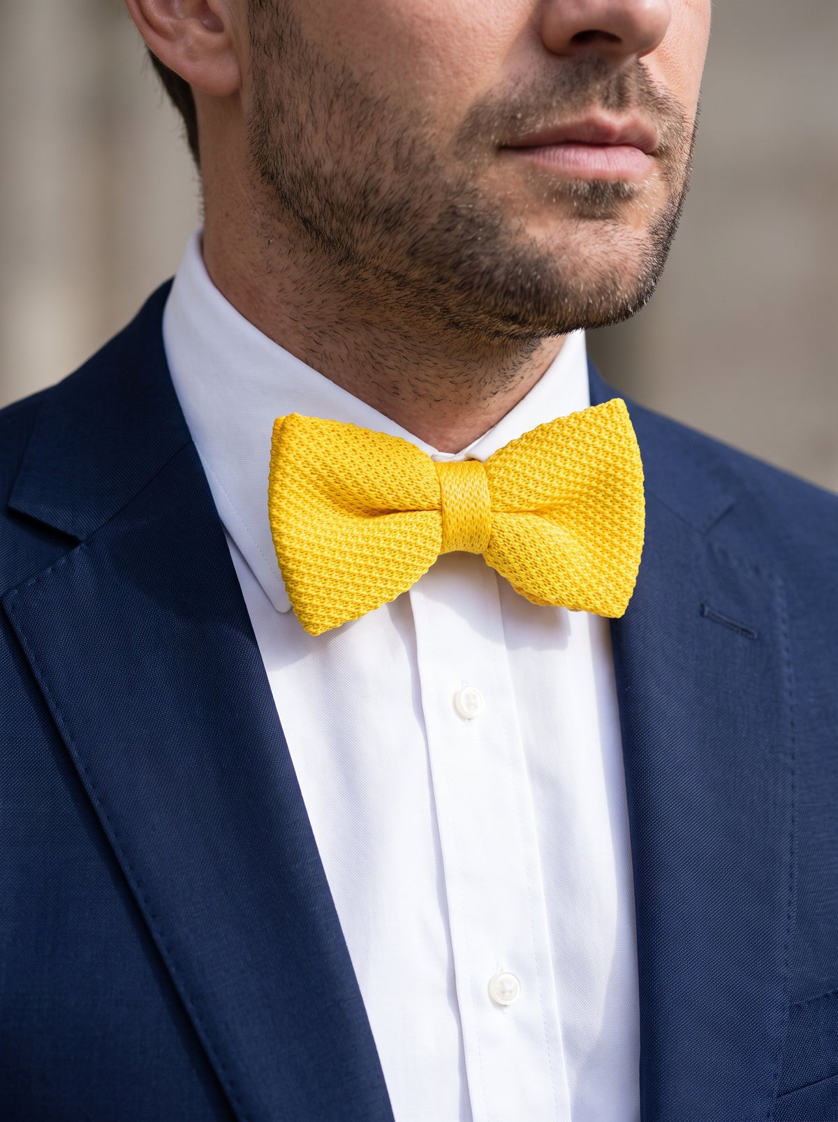 Noeud papillon tricot | Jaune