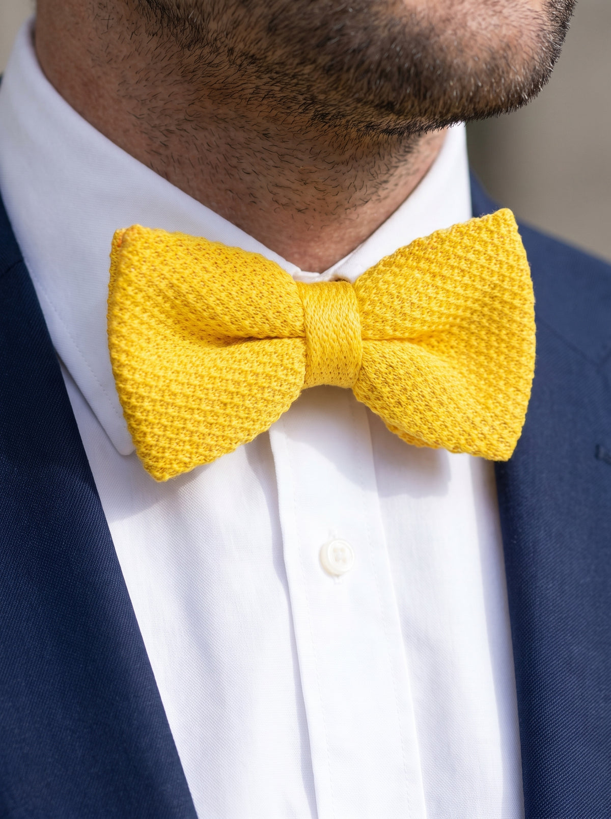 Noeud papillon tricot | Jaune