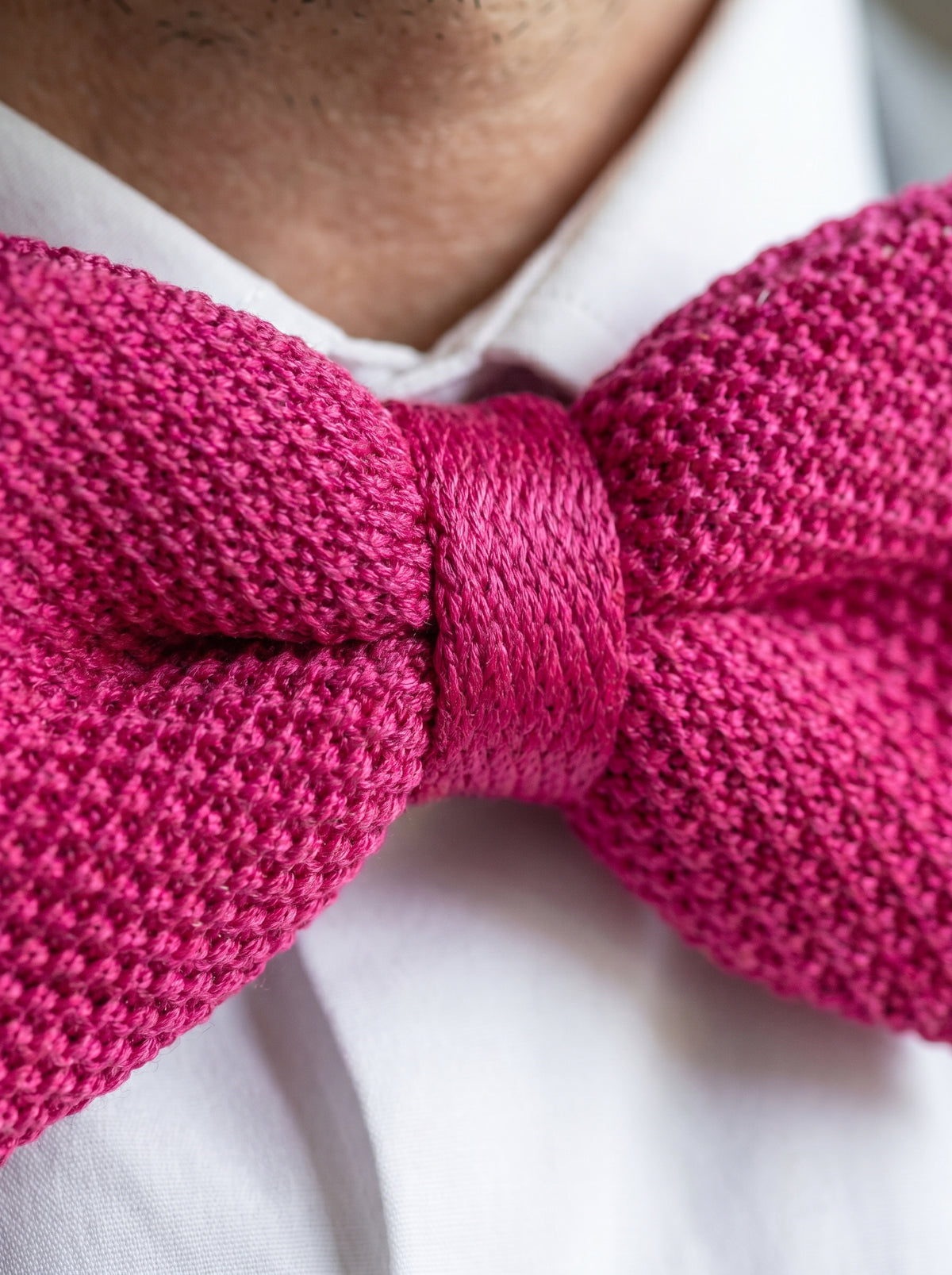 Noeud papillon tricot | Rose fushia