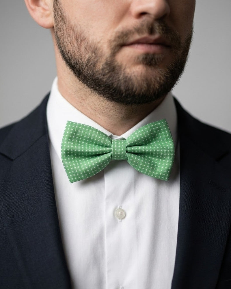 noeud papillon vert a pois homme