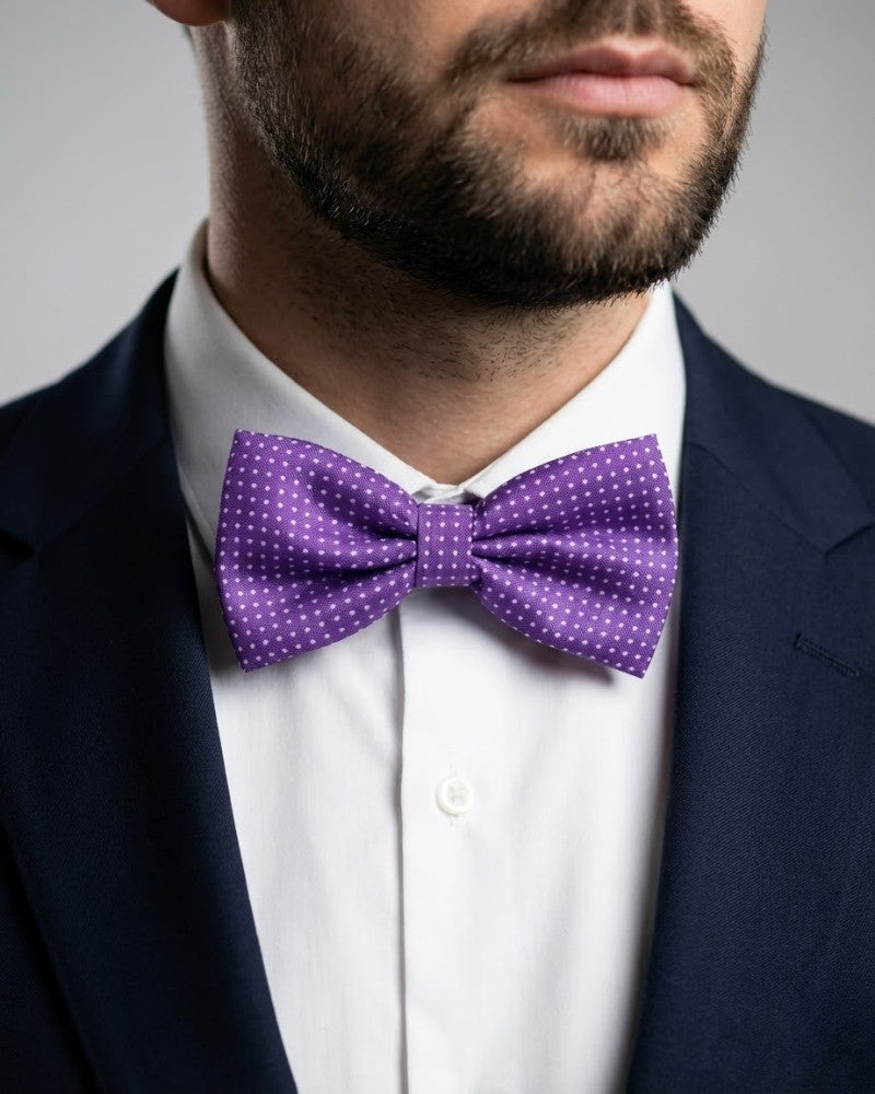 noeud papillon violet a pois homme