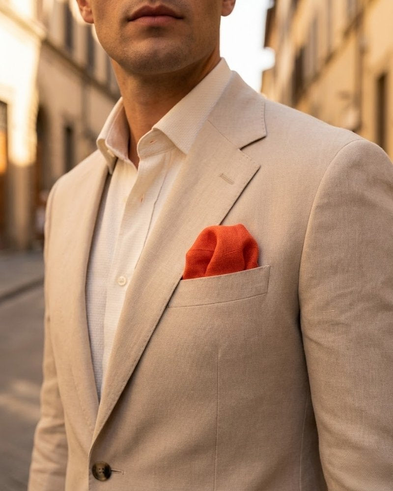 pochette costume rouge homme